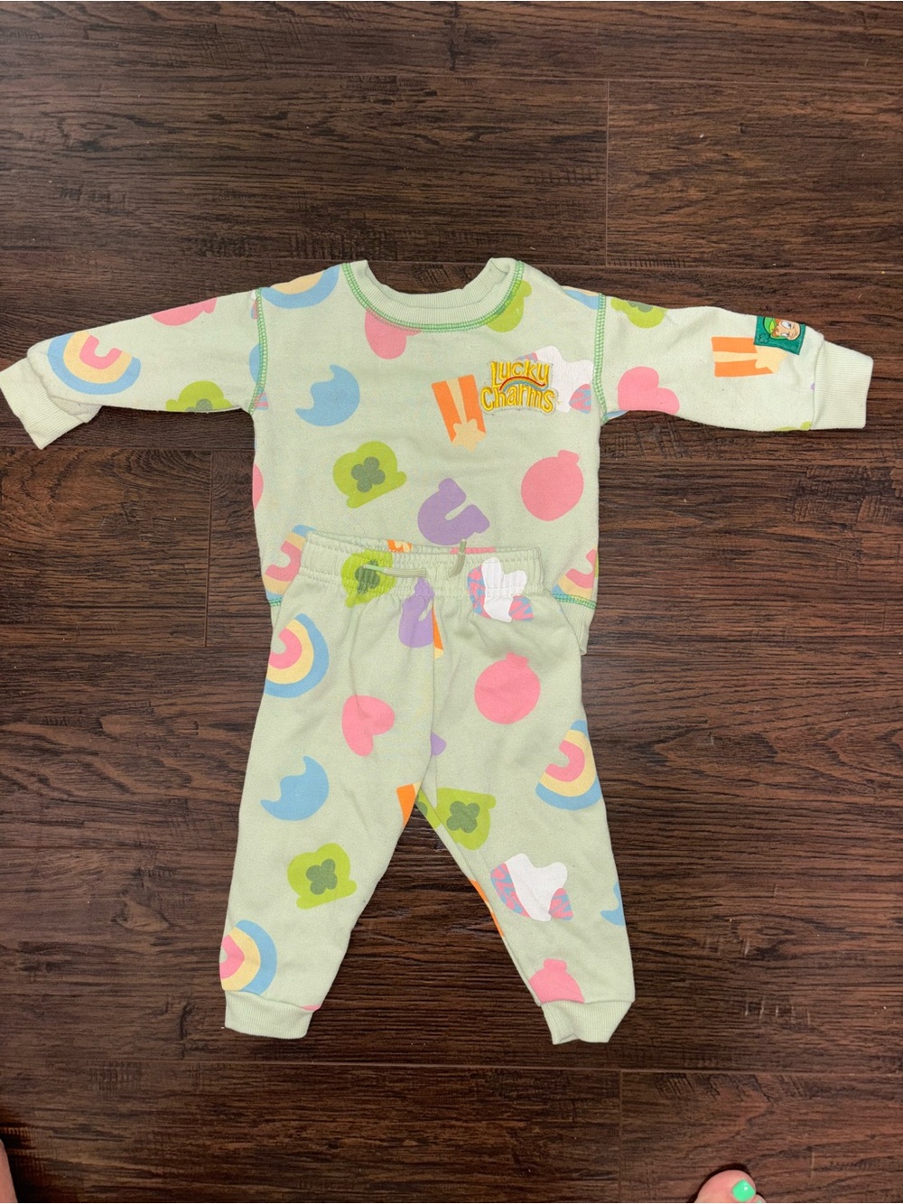 Lucky Charms Green Graphic Kids Matching Bodysuit Set